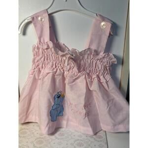 Vintage Sesame Street Cookie Monster Baby Dress Pink